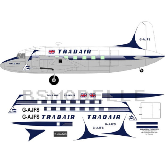 BSmodelle 72037 1/72 Vickers Viking TRAD AIR decal for aircraft model